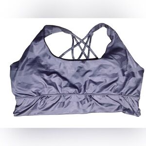 Rae Mode Womens lavender Criss Cross With  Pad Inserts Sports Bra Size 2X